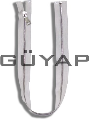 Güyap Yapı Tekstil Premium Demir Diş Mont Fermuarı [ 60 cm  - Nikel Diş Tip/5 Numara - 5 Adet ]
