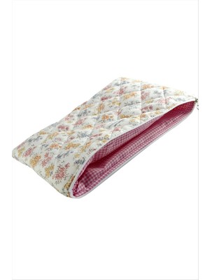 Zero Land Gld-Spt- Çiçek Desenli Labtop Bilgisayar Çantası 13*14 Inç - Beyaz