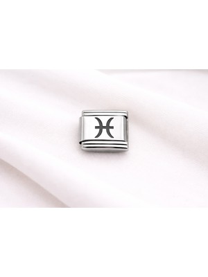 Çelik Nomination Charm Balık Burcu | Paslanmaz Çelik Bileklik Charmı | Burç Temalı Zarif Takı