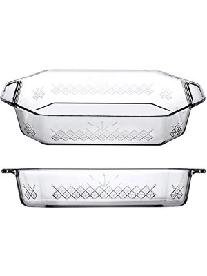 Paşabahçe Gravürlü Borcam Dikdörtgen 2 Adet