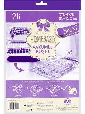Homebasix Home Basix Vakumlu Poşet 2'li Xxl 3 Adet