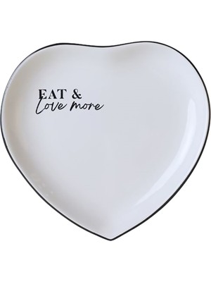 Keramika Kalp Motto Servis Tabağı