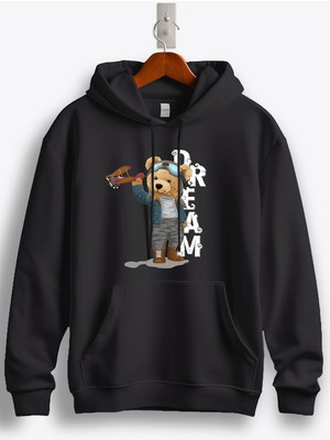 MGAX Sevimli Ayı Dream Pilot Baskılı Regular Kapşonlu Sweatshirt
