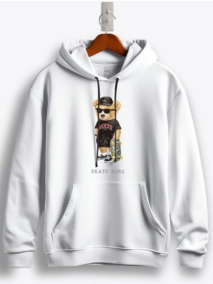 MGAX Sevimli Ayı Skate King Baskılı Regular Kapşonlu Sweatshirt
