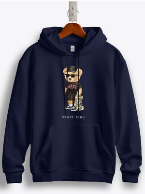 MGAX Sevimli Ayı Skate King Baskılı Regular Kapşonlu Sweatshirt