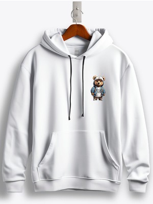 MGAX Sevimli Ayı Bear Arma Baskılı Regular Kapşonlu Sweatshirt