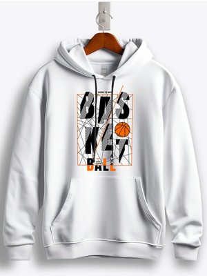 MGAX Basketbol Born To Win Basketball Baskılı Regular Kapşonlu Sweatshirt