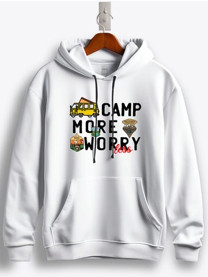 MGAX Kampçı Camp More Worry Less Baskılı Regular Kapşonlu Sweatshirt