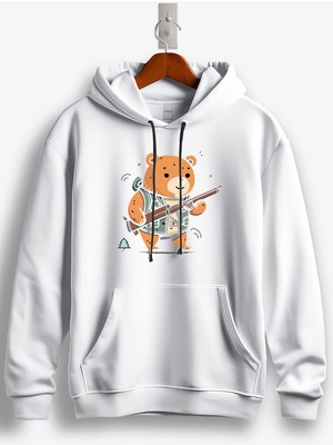 MGAX Avcı Hunter Bear Baskılı Regular Kapşonlu Sweatshirt