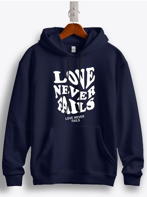 MGAX Aşk Love Never Fails Baskılı Regular Kapşonlu Sweatshirt