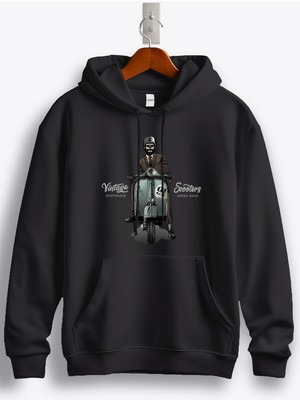 MGAX Vintage Nostalgia Scooter Baskılı Regular Kapşonlu Sweatshirt