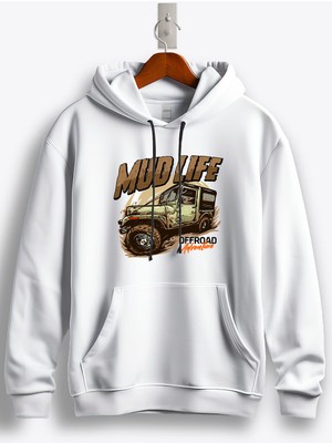 MGAX Off Road Mud Life Baskılı Regular Kapşonlu Sweatshirt