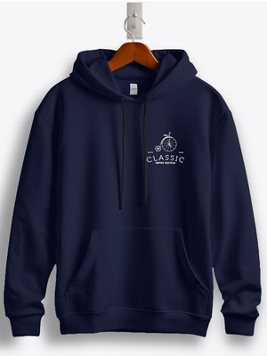 MGAX Bisiklet Classic Retro Bicycle Arma Baskılı Regular Kapşonlu Sweatshirt