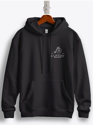 MGAX Bisiklet Classic Retro Bicycle Arma Baskılı Regular Kapşonlu Sweatshirt
