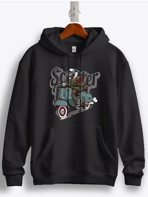 MGAX Motosiklet Socoter Boy Baskılı Regular Kapşonlu Sweatshirt