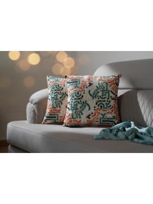 NDC Home Modern Desenli Dekoratif Kırlent – Çift Taraflı Dijital Baskı 45 x 45 cm