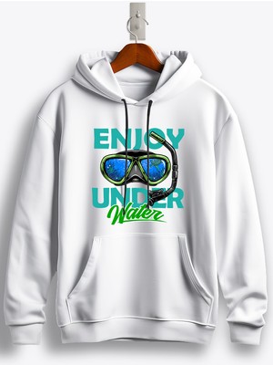 MGAX Dalgıç Scuba Diving Enjoy Under Water Baskılı Regular Kapşonlu Sweatshirt