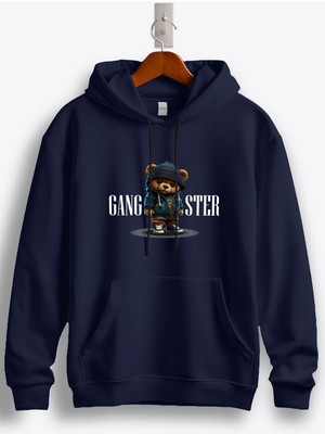 MGAX Sevimli Ayı Gangster Bear Baskılı Regular Kapşonlu Sweatshirt