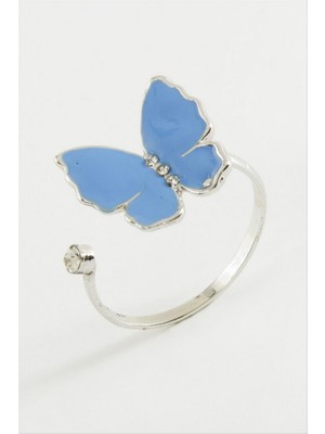 Zero Land Gld-Spt- Kelebek Taşlı Mineli Yüzük - Gümüş Rengi