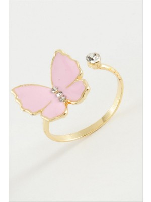 Zero Land Gld-Spt- Kelebek Taşlı Mineli Yüzük - Gümüş Rengi