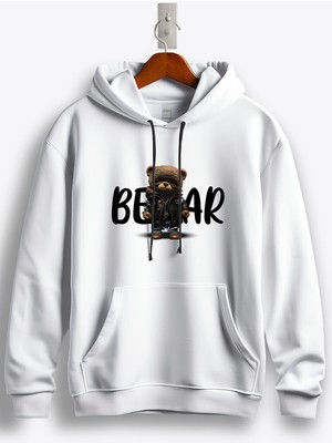 MGAX Sevimli Ayı Dark Bear Baskılı Regular Kapşonlu Sweatshirt
