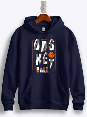 MGAX Basketbol Born To Win Basketball Baskılı Regular Kapşonlu Sweatshirt