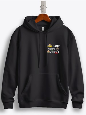 MGAX Kampçı Camp More Worry Less Arma Baskılı Regular Kapşonlu Sweatshirt