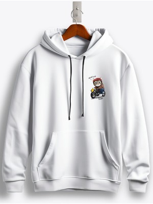 MGAX Motosiklet Non Stop Engine Roar Arma Baskılı Regular Kapşonlu Sweatshirt