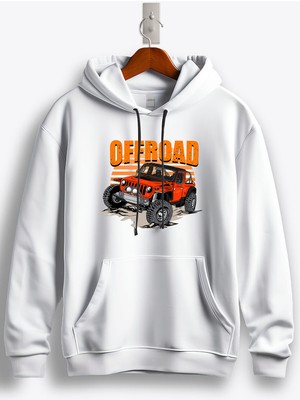 MGAX Off Road Jeep Baskılı Regular Kapşonlu Sweatshirt