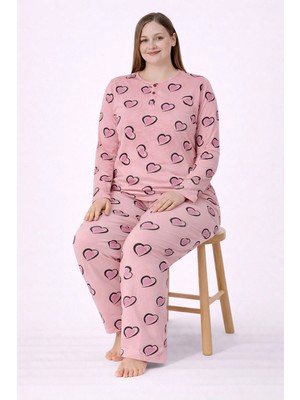 Fames Büyük Beden Uzun Kollu Kadın Pijama Takımı