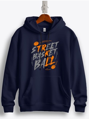 MGAX Basketbol Street Basketball Baskılı Regular Kapşonlu Sweatshirt