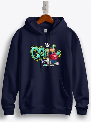 MGAX Sevimli Ayı Havalı Genç Baskılı Regular Kapşonlu Sweatshirt