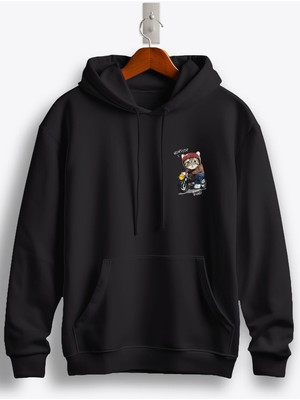 MGAX Motosiklet Non Stop Engine Roar Arma Baskılı Regular Kapşonlu Sweatshirt