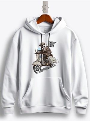 MGAX Motosiklet Socoter Boy Skull Baskılı Regular Kapşonlu Sweatshirt