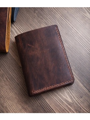 Hakiki Deri El Yapımı Cüzdan 9 Bölmeli 11*9 cm