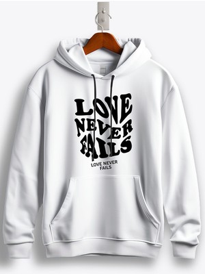MGAX Aşk Love Never Fails Baskılı Regular Kapşonlu Sweatshirt