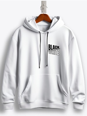 MGAX Black White Arma Baskılı Regular Kapşonlu Sweatshirt
