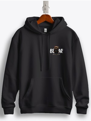 MGAX Sevimli Ayı Dark Bear Arma Baskılı Regular Kapşonlu Sweatshirt