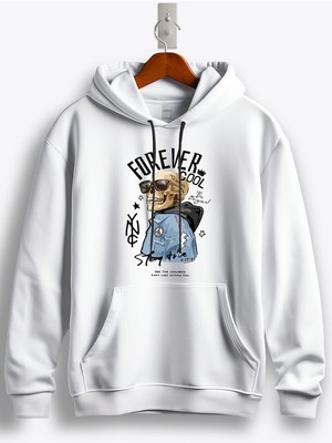 MGAX Skull Forever Cool Baskılı Regular Kapşonlu Sweatshirt