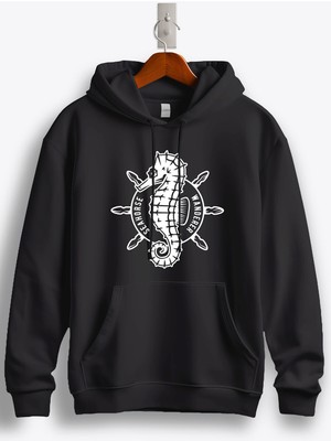 MGAX Deniz Atı Baskılı Regular Kapşonlu Sweatshirt
