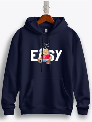 MGAX Sevimli Ayı Take It Easy (Boşver) Baskılı Regular Kapşonlu Sweatshirt