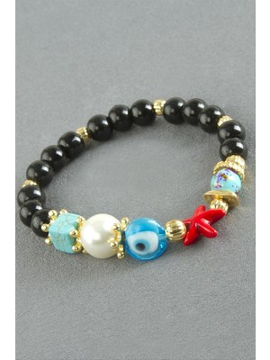 Zero Land Gld-Spt- Etnik Ceyt Doğaltaş Bileklik - Siyah