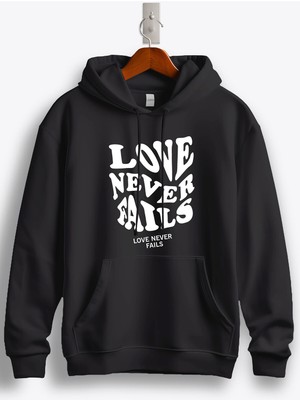 MGAX Aşk Love Never Fails Baskılı Regular Kapşonlu Sweatshirt