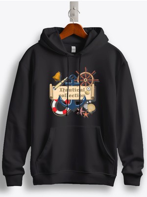 MGAX Denizci Nautical Collection Baskılı Regular Kapşonlu Sweatshirt