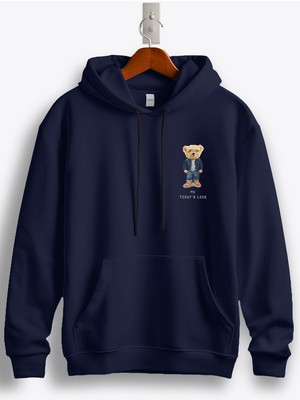 MGAX Sevimli Ayı My Today's Look Arma Baskılı Regular Kapşonlu Sweatshirt