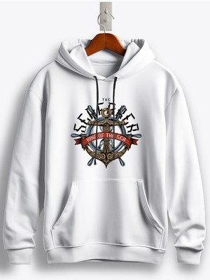 MGAX Denizlerin Kralı Baskılı Regular Kapşonlu Sweatshirt