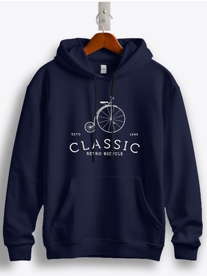 MGAX Bisiklet Classic Retro Bicycle Baskılı Regular Kapşonlu Sweatshirt