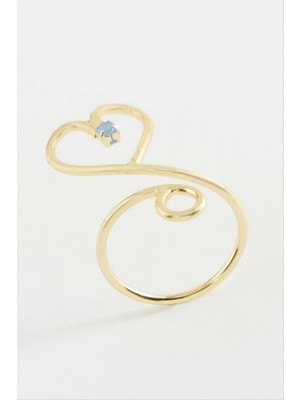 Zero Land Gld-Spt- Kalp Taşlı Yüzük - Sarı