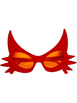 Livenda Kırmızı Renk Bıyık Tasarımlı Kedi Gözlüğü