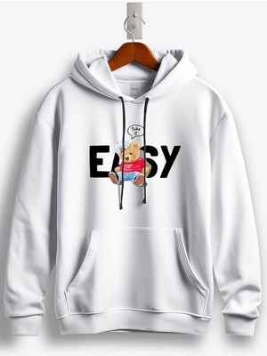 MGAX Sevimli Ayı Take It Easy (Boşver) Baskılı Regular Kapşonlu Sweatshirt
